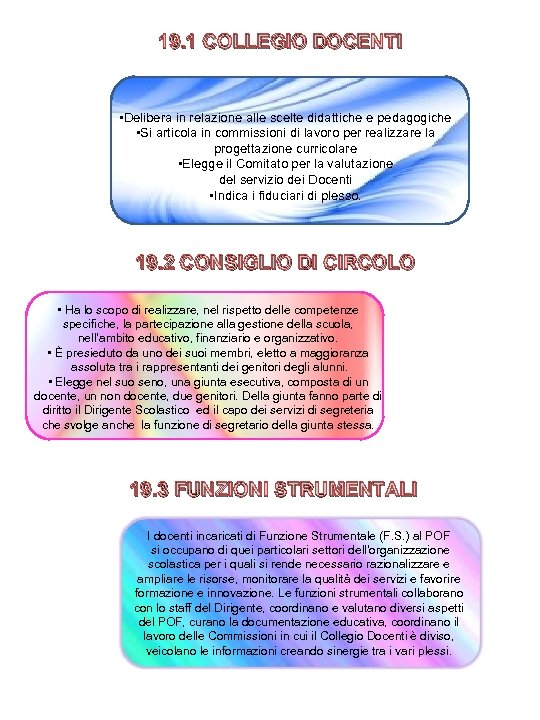 19. 1 COLLEGIO DOCENTI • Delibera in relazione alle scelte didattiche e pedagogiche •