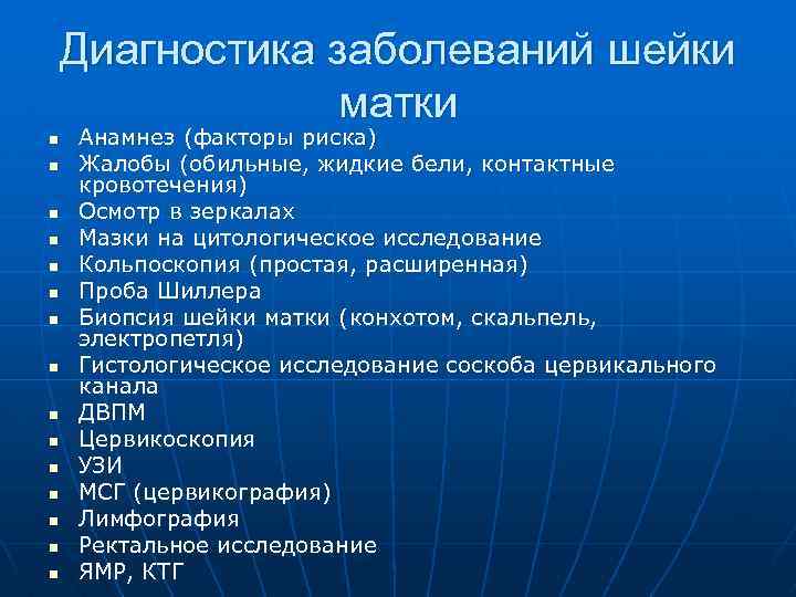 Диагностика заболеваний шейки матки n n n n Анамнез (факторы риска) Жалобы (обильные, жидкие