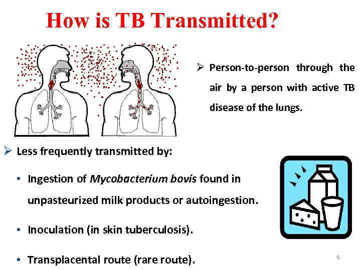How is TB Transmitted? Ø Person-to-person through the air by a person with active