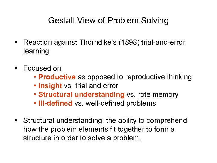 gestalt view of problem solving