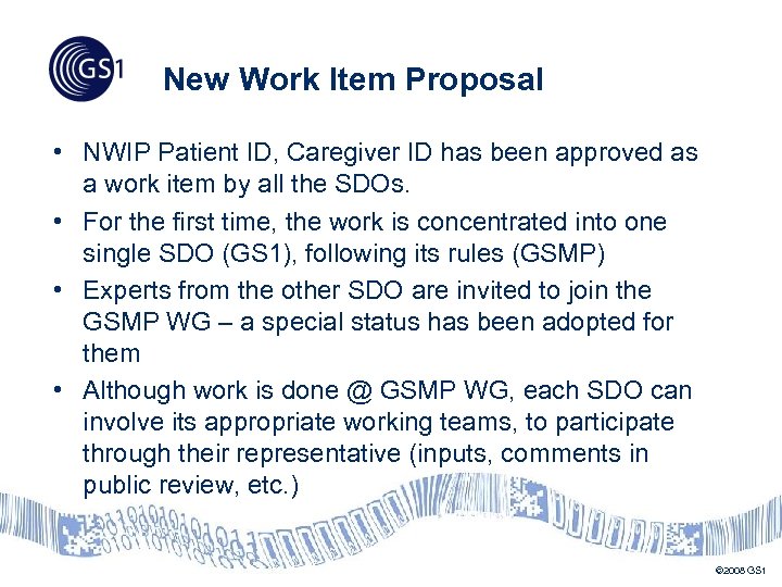 New Work Item Proposal • NWIP Patient ID, Caregiver ID has been approved as