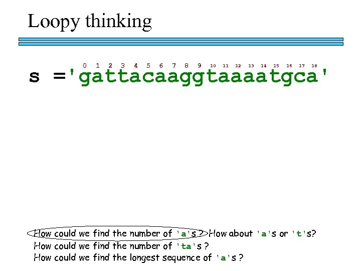 Loopy thinking 0 1 2 3 4 5 6 7 8 9 10 11