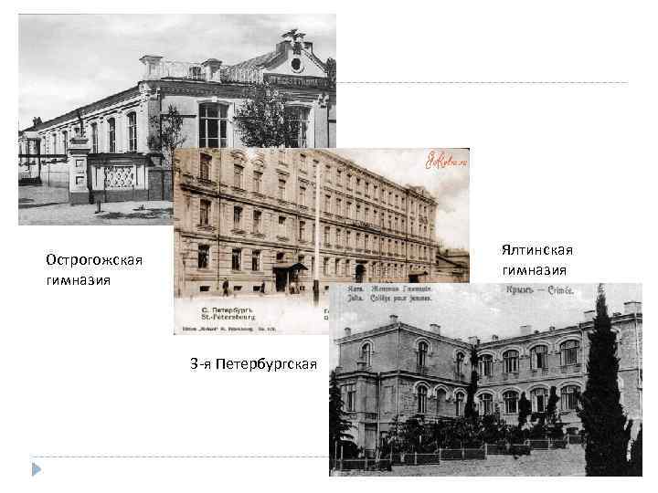 Ялтинская гимназия Острогожская гимназия 3 -я Петербургская 