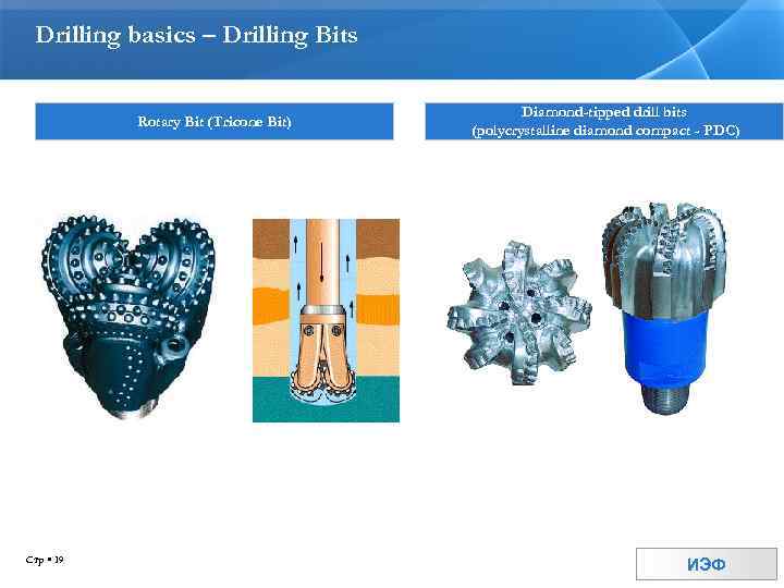 Drilling basics – Drilling Bits Rotary Bit (Tricone Bit) Стр 19 Diamond-tipped drill bits