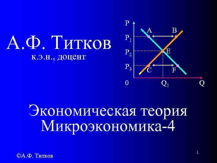 P А. Ф. Титков к. э. н. , доцент P 1 P 2 P