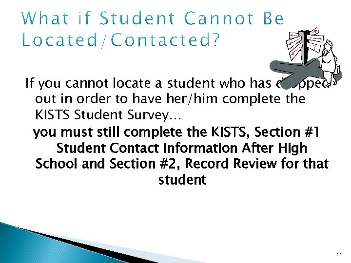 If you cannot locate a student who has dropped out in order to have