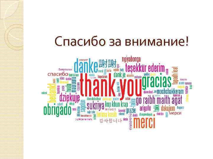 Спасибо за внимание! 