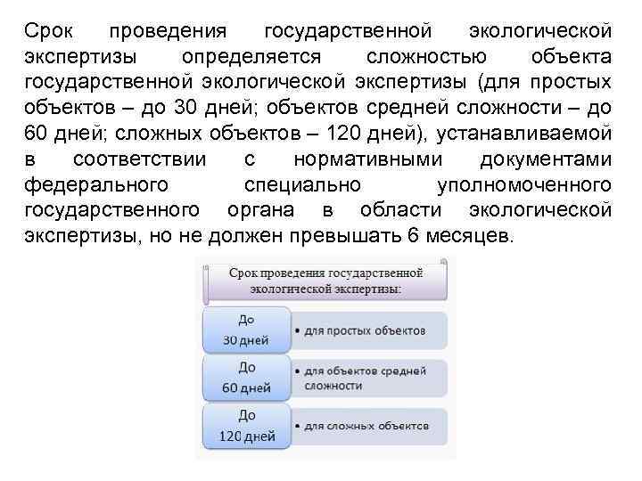 Срок проведения государственной экологической экспертизы определяется сложностью объекта государственной экологической экспертизы (для простых объектов