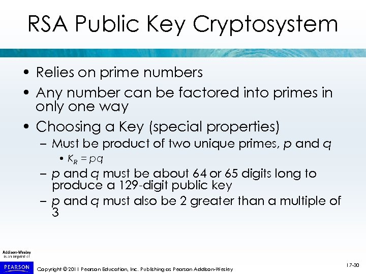 RSA Public Key Cryptosystem • Relies on prime numbers • Any number can be
