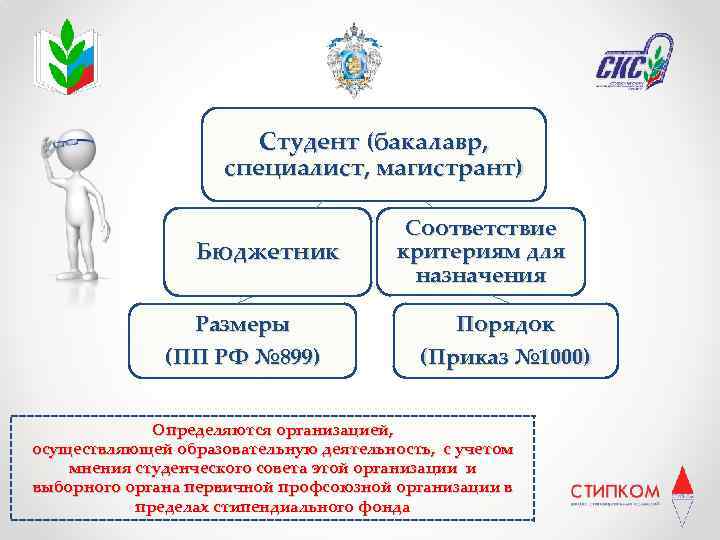 Студент (бакалавр, специалист, магистрант) Бюджетник Размеры (ПП РФ № 899) Соответствие критериям для назначения