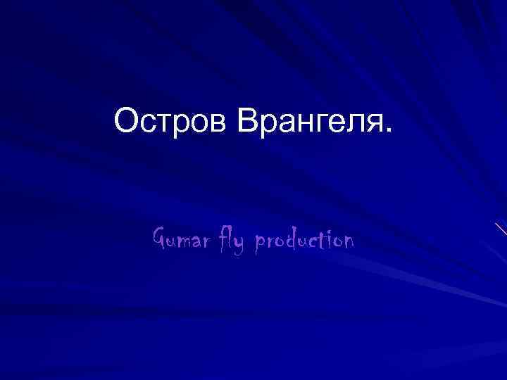 Остров Врангеля. Gumar fly production 