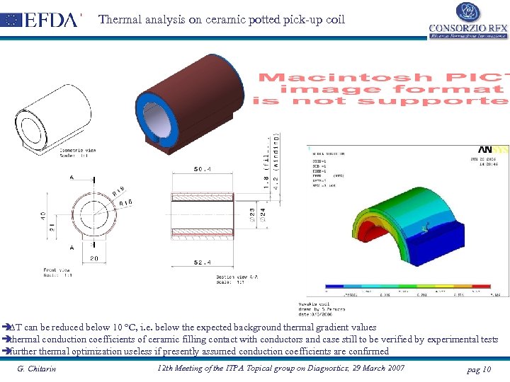 Thermal analysis on ceramic potted pick-up coil can be reduced below 10 °C, i.