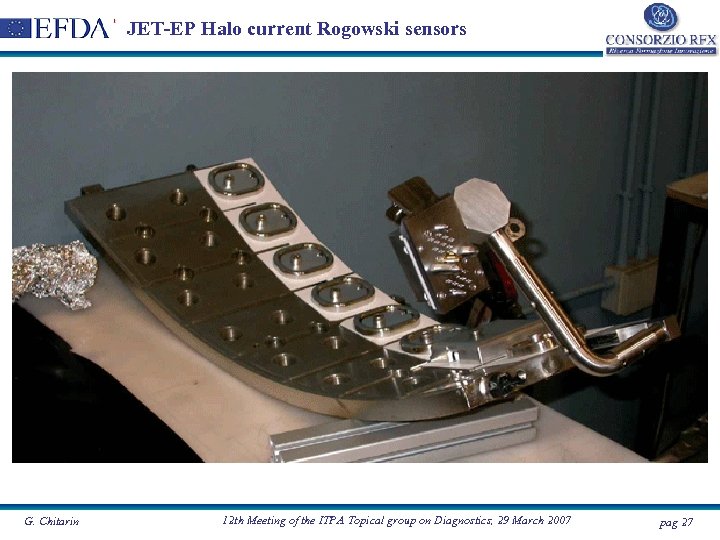 JET-EP Halo current Rogowski sensors G. Chitarin 12 th Meeting of the ITPA Topical
