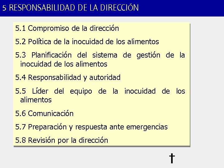 5 RESPONSABILIDAD DE LA DIRECCIÓN 5. 1 Compromiso de la dirección 5. 2 Política