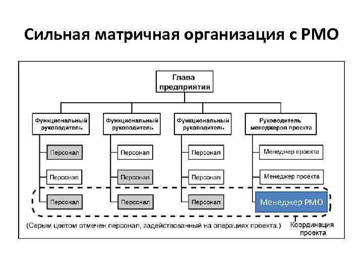 Сильная матричная организация с PMO Менеджер PMO 