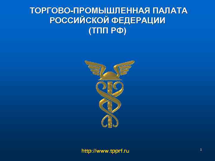 ТОРГОВО-ПРОМЫШЛЕННАЯ ПАЛАТА РОССИЙСКОЙ ФЕДЕРАЦИИ (ТПП РФ) http: //www. tpprf. ru 1 