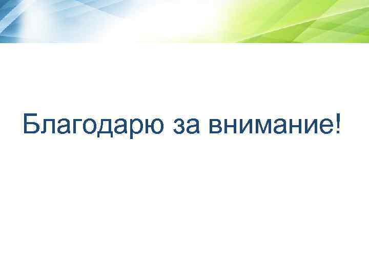 Благодарю за внимание! 
