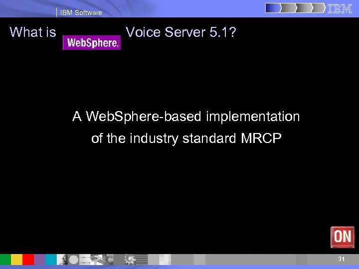 IBM Software What is Voice Server 5. 1? A Web. Sphere-based implementation of the