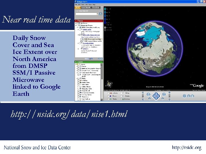 Near real time data Daily Snow Cover and Sea Ice Extent over North America