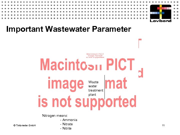 Important Wastewater Parameter Waste water treatment plant © Tintometer Gmb. H Nitrogen means: -