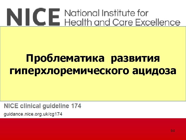 Проблематика развития гиперхлоремического ацидоза 94 