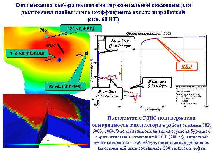 Оптимизация выбора положения горизонтальной скважины для достижения наибольшего коэффициента охвата выработкой (скв. 6001 Г)