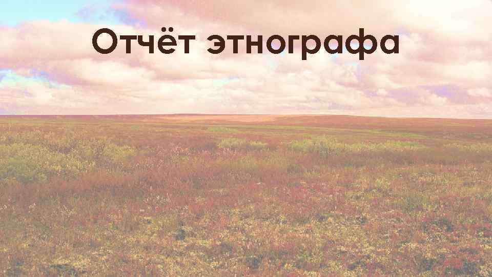 Отчёт этнографа 