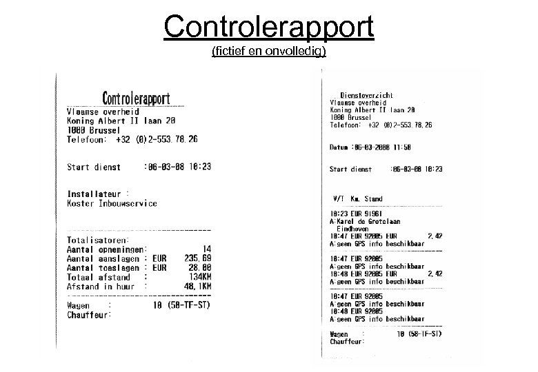 Controlerapport (fictief en onvolledig) 