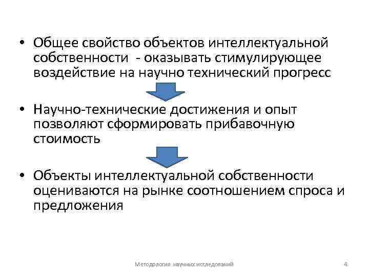  • Общее свойство объектов интеллектуальной собственности оказывать стимулирующее воздействие на научно технический прогресс