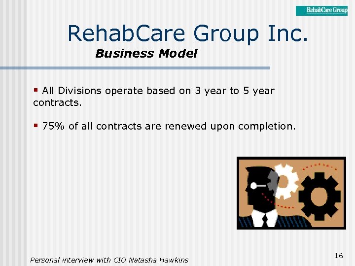Rehab. Care Group Inc. Business Model § All Divisions operate based on 3 year