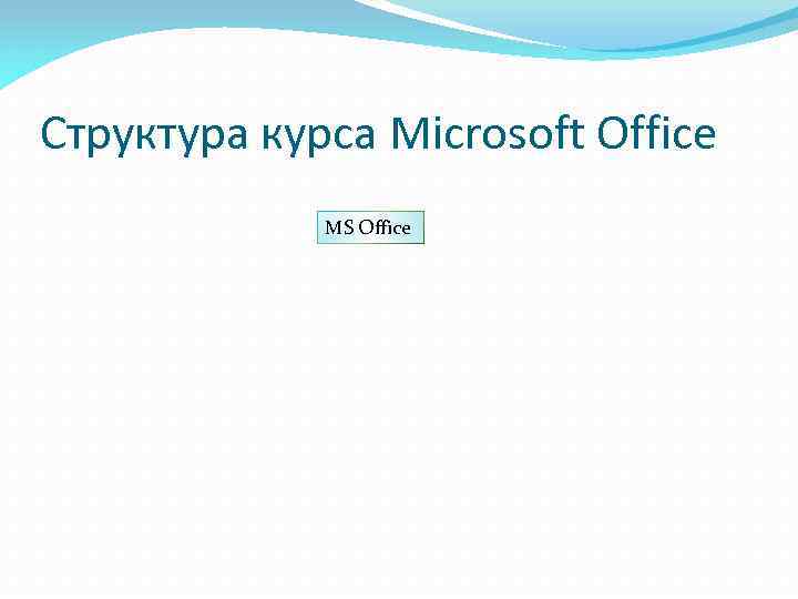 Структура курса Microsoft Office MS Office 