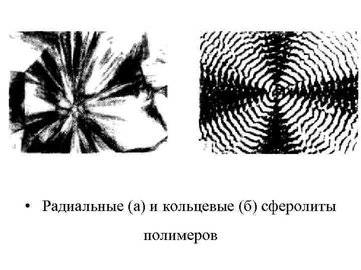  • Радиальные (а) и кольцевые (б) сферолиты полимеров 