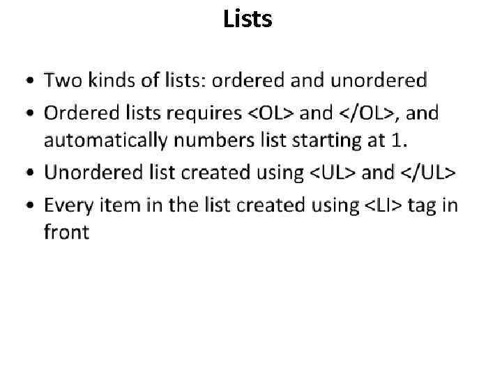Lists 