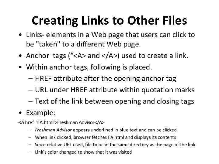 Creating Links to Other Files 