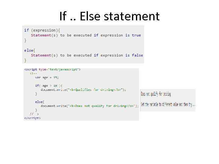If. . Else statement 