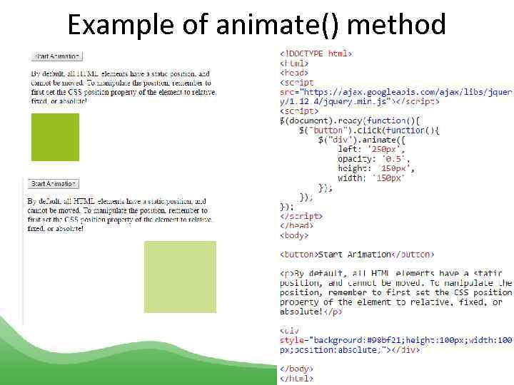 Example of animate() method 