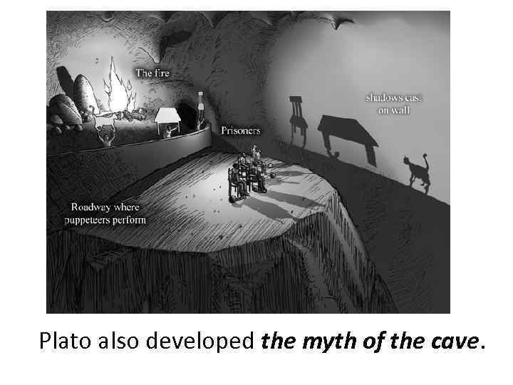 Plato also developed the myth of the cave. 