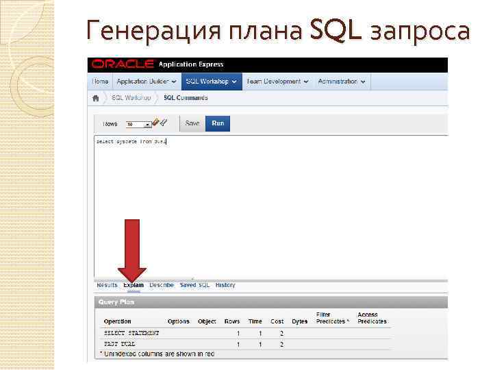 Генерация плана SQL запроса 