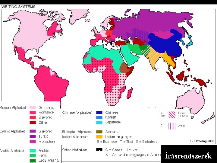 Írásrendszerek 3/15/2018 8 th UN Conf Stand Geographical Names 18 Írásrendszerek 