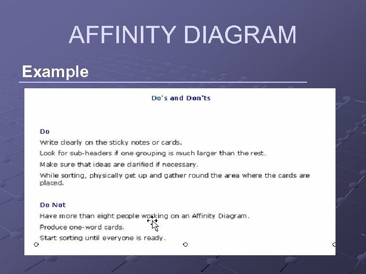 AFFINITY DIAGRAM Example 