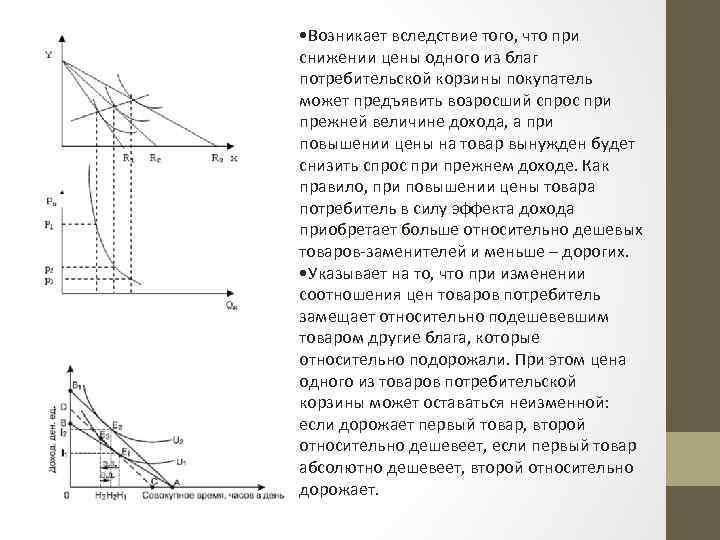  • Возникает вследствие того, что при снижении цены одного из благ потребительской корзины