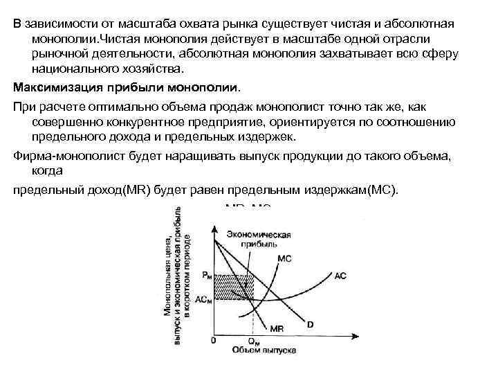 Деятельность фирмы в условиях монополии проект