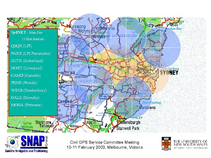 Syd. NET - Nine Site (15 Km Radius) QSQR (LPI) PARR (LPI Parramatta) SUTH
