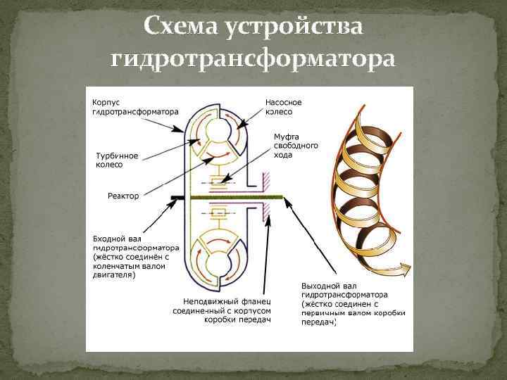 Схема устройства гидротрансформатора 