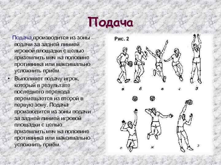 Подача производится из зоны Подача подачи за задней линией игровой площадки с целью приземлить