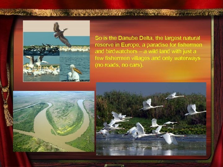 So is the Danube Delta, the largest natural reserve in Europe, a paradise for