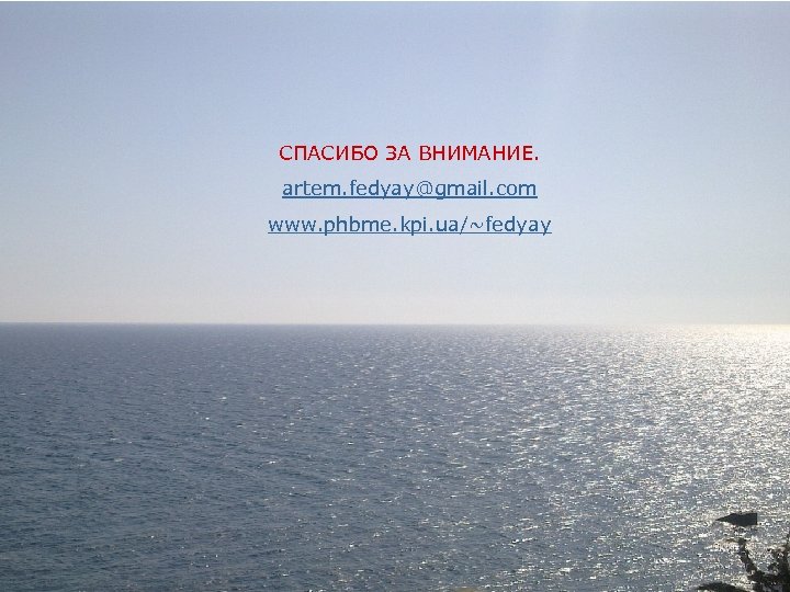 СПАСИБО ЗА ВНИМАНИЕ. artem. fedyay@gmail. com www. phbme. kpi. ua/~fedyay 
