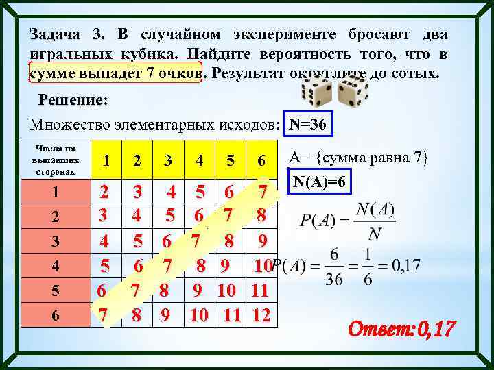 Кубики вероятность суммы. В случайном эксперименте бросают две игральные кости. В случайном эксперименте бросают 2 игральных кубика. В случайном эксперименте бросают 2 игральные кости. В случайном эксперименте бросают две игральные кости (кубика.