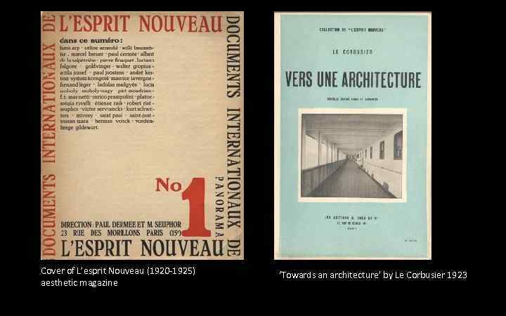 Cover of L’esprit Nouveau (1920 -1925) aesthetic magazine ‘Towards an architecture’ by Le Corbusier