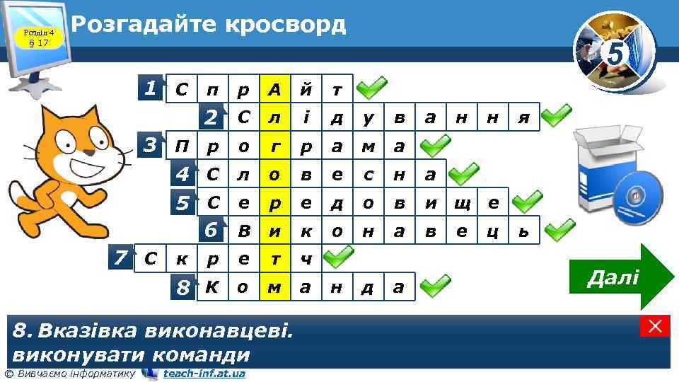 Розділ 4 § 17 Розгадайте кросворд 1 С п 2 3 П р 4